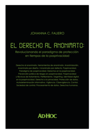 EL DERECHO AL ANONIMATO