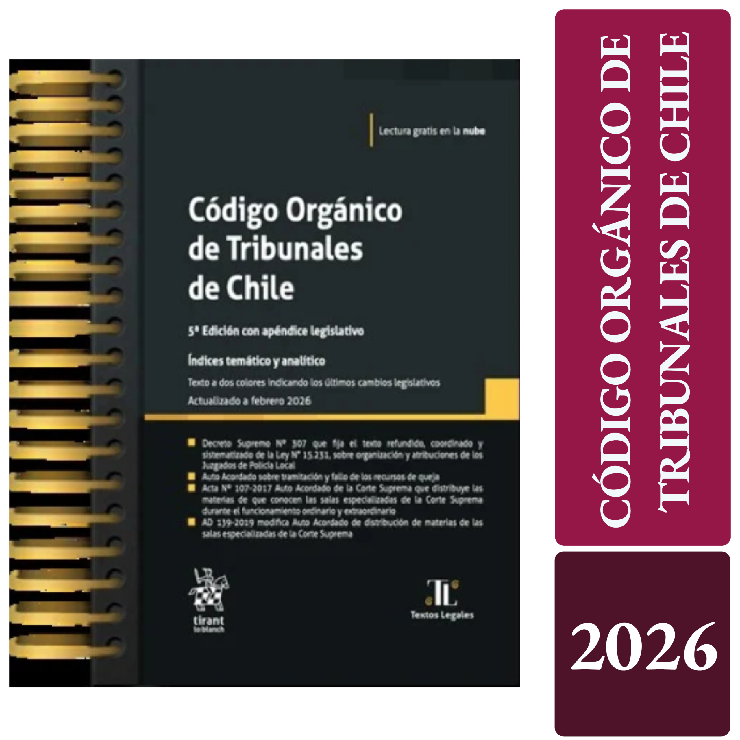 CÓDIGO ORGÁNICO DE TRIBUNALES DE CHILE 2026 – Tirant lo Blanch edición anillada