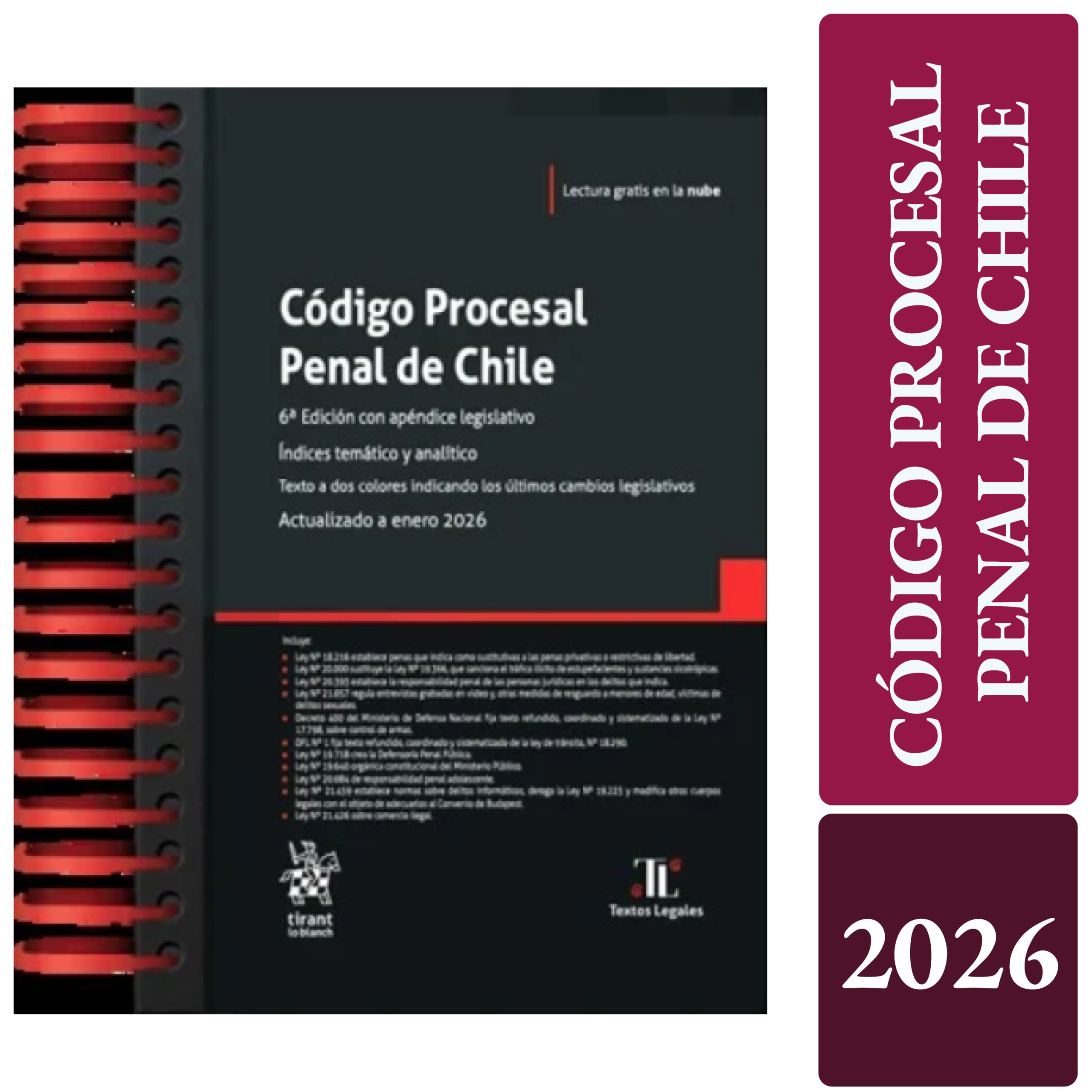 CÓDIGO PROCESAL PENAL DE CHILE 2026 Tirant lo Blanch- edición anillada